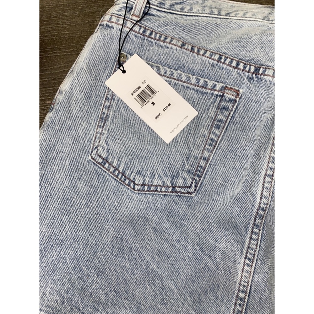 7FORALLMANKIND MINI BLEACHED DENIM SKIRT - Picture 3 of 5